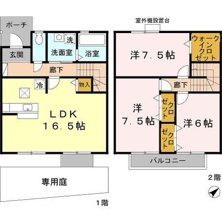 ローズコート今宿の物件間取画像